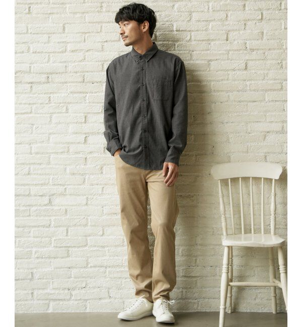ikka「イージーケアフランネル無地シャツ」|シャツ・ブラウス|
