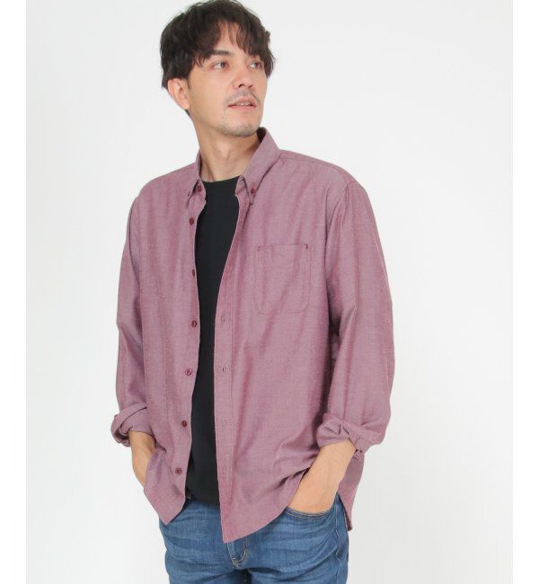 ikka「イージーケアフランネル無地シャツ」|シャツ・ブラウス|ワイン