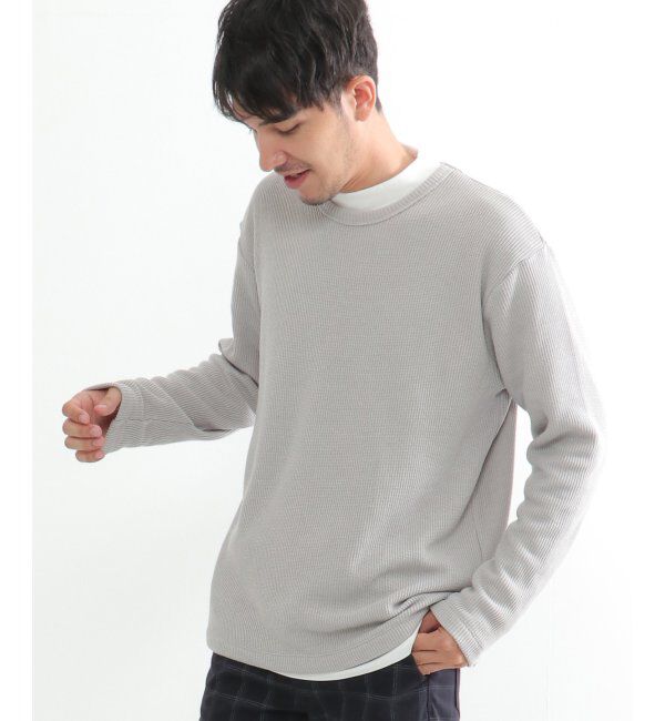 ikka「畦裏起毛トレーナーインナーセット」|パーカー|グレイ