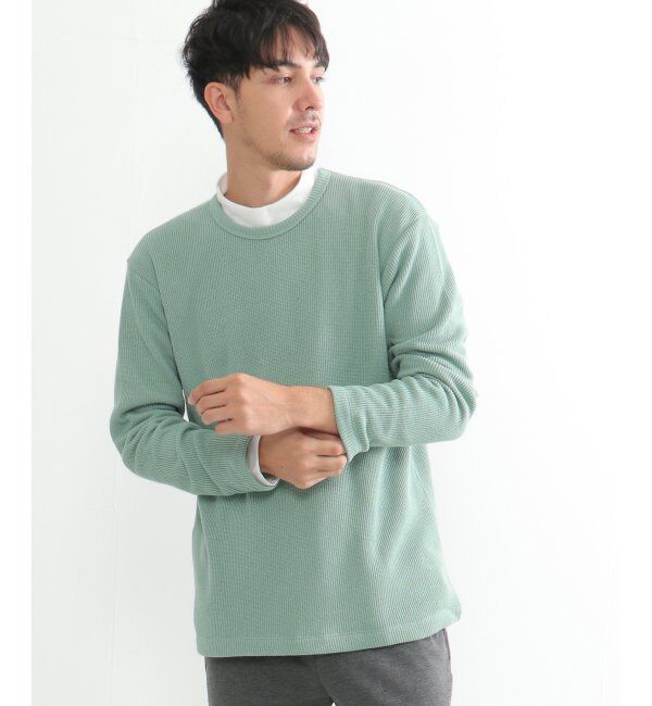 ikka「畦裏起毛トレーナーインナーセット」|パーカー|ミントグリン