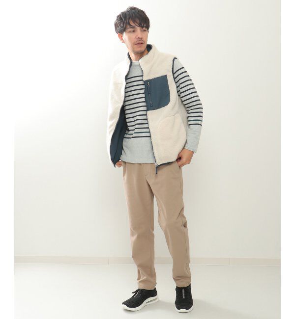 ikka「【撥水／2WAY】リバーシブルボアフリースベスト」|ダウンベスト・ベスト|