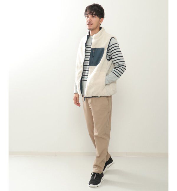 ikka「【撥水／2WAY】リバーシブルボアフリースベスト」|ダウンベスト・ベスト|