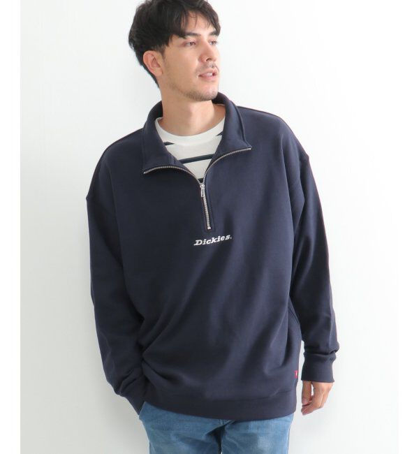 ikka「Dickies ディッキーズ ハーフジップトレーナー」|パーカー|ネイビー