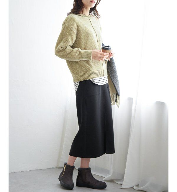 ikka「センターリンキングモールニット」|プルオーバー|