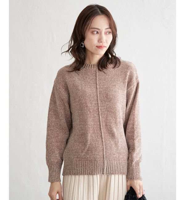ikka「センターリンキングモールニット」|プルオーバー|