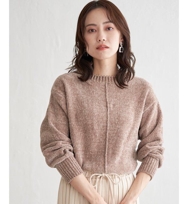 ikka「センターリンキングモールニット」|プルオーバー|ベージュ