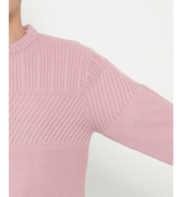 ikka「【洗濯機で洗える】ミックスジャガードニット」|プルオーバー|