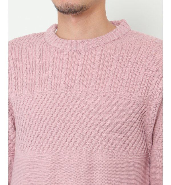 ikka「【洗濯機で洗える】ミックスジャガードニット」|プルオーバー|