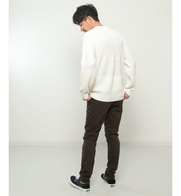 ikka「【洗濯機で洗える】ミックスジャガードニット」|プルオーバー|