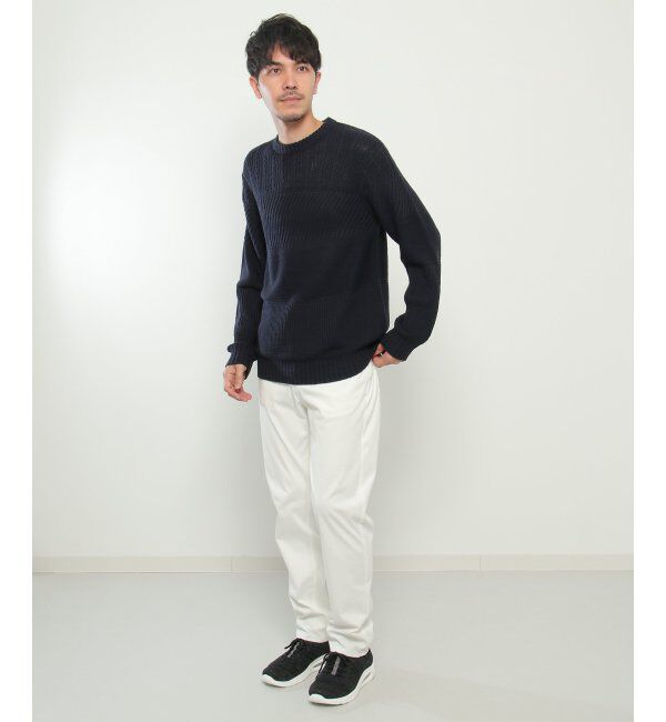 ikka「【洗濯機で洗える】ミックスジャガードニット」|プルオーバー|