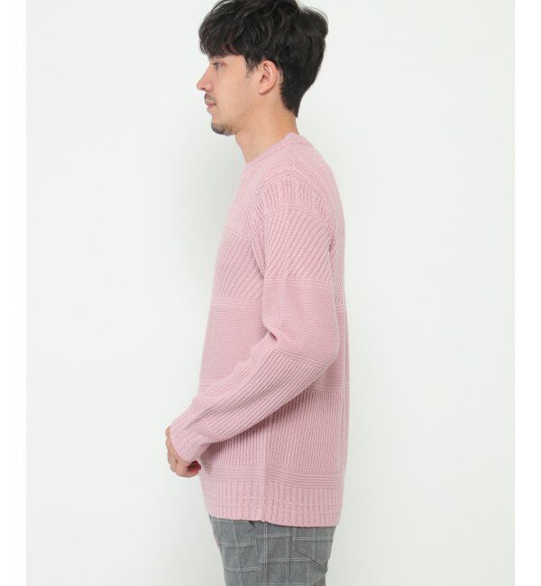 ikka「【洗濯機で洗える】ミックスジャガードニット」|プルオーバー|