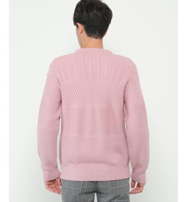 ikka「【洗濯機で洗える】ミックスジャガードニット」|プルオーバー|