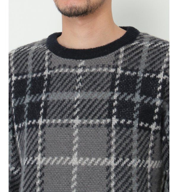 ikka「【洗える】タータンチェックニットプルオーバー」|プルオーバー|
