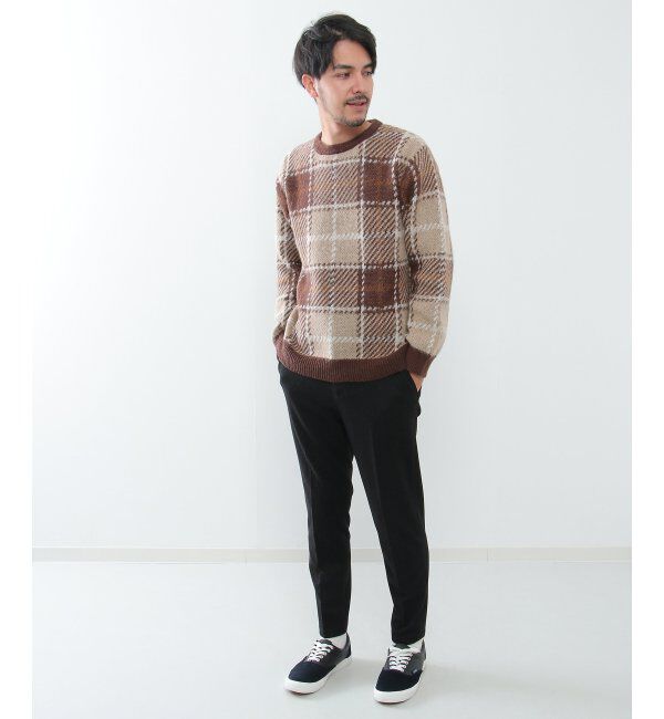 ikka「【洗える】タータンチェックニットプルオーバー」|プルオーバー|