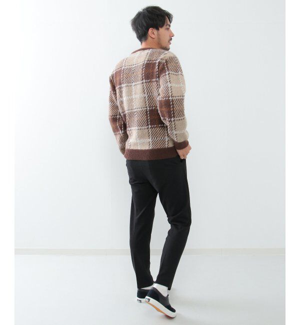 ikka「【洗える】タータンチェックニットプルオーバー」|プルオーバー|