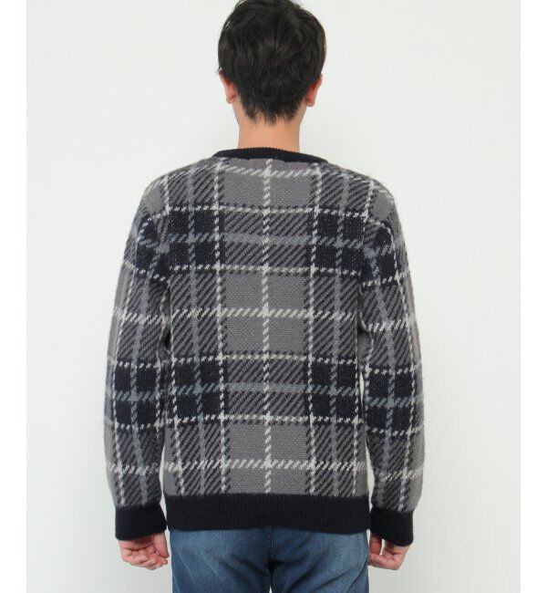 ikka「【洗える】タータンチェックニットプルオーバー」|プルオーバー|
