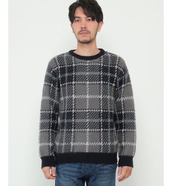 ikka「【洗える】タータンチェックニットプルオーバー」|プルオーバー|