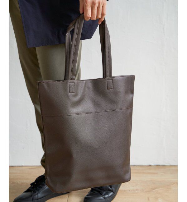 ikka「レザータッチサフィアーノトート」|その他|ダークブラウン