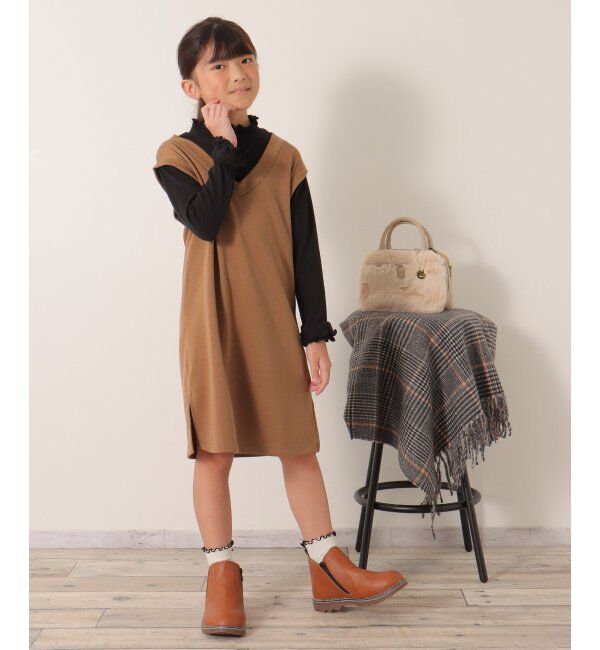 ikka kids「ジャンスカドッキングワンピース（120~160cm）」|スカート|