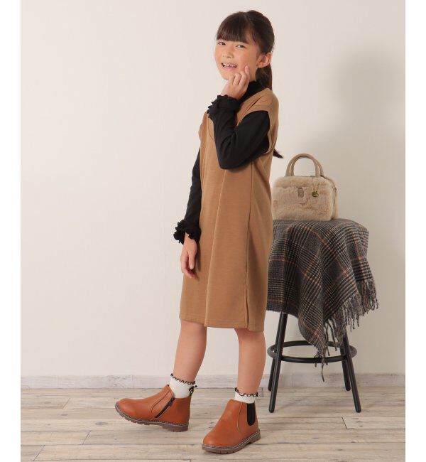 ikka kids「ジャンスカドッキングワンピース（120~160cm）」|スカート|キャメル