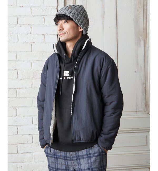 ikka「【2WAY】リバーシブル切り替えボアブルゾン」|ブルゾン・スタジャン|