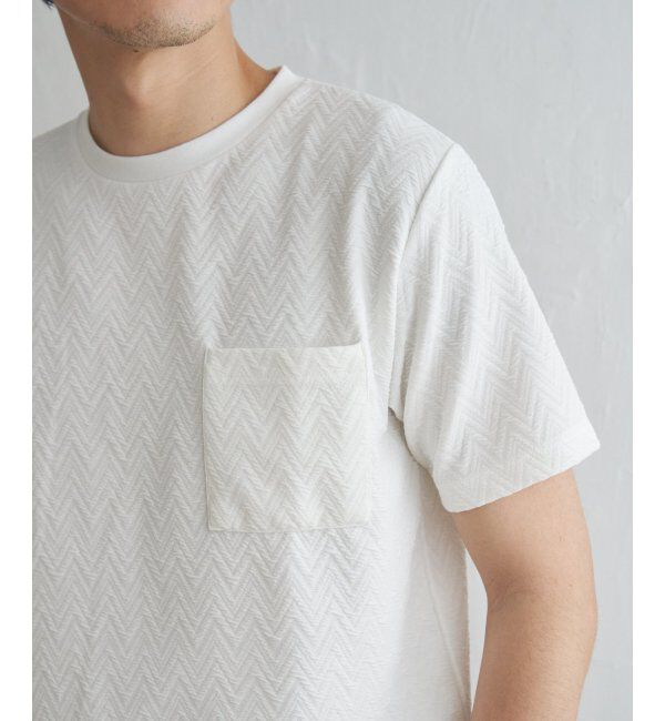 ikka「ヘリンボンフクレジャカードTシャツ」|Tシャツ・カットソー|