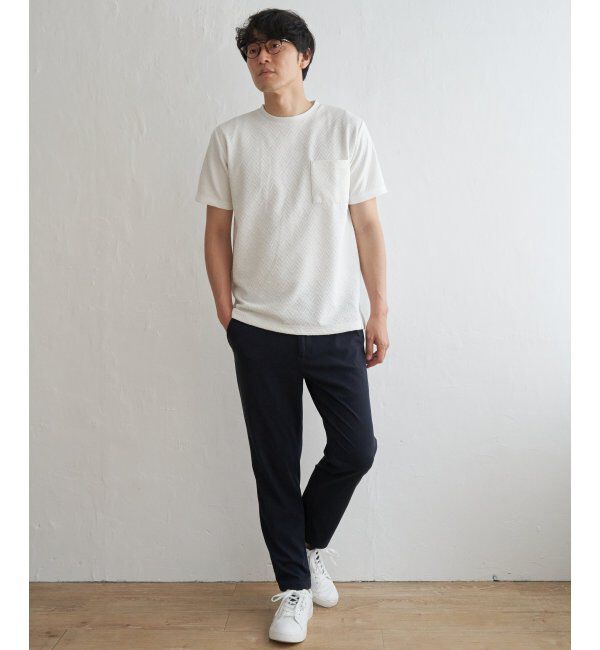 ikka「ヘリンボンフクレジャカードTシャツ」|Tシャツ・カットソー|