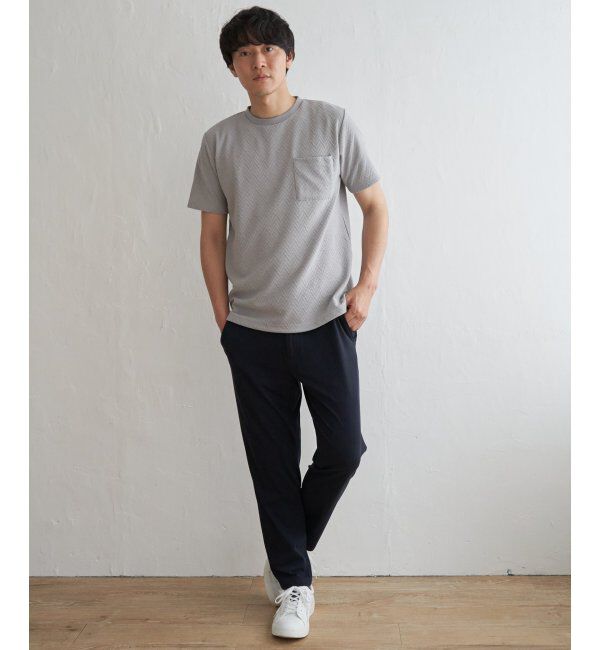 ikka「ヘリンボンフクレジャカードTシャツ」|Tシャツ・カットソー|