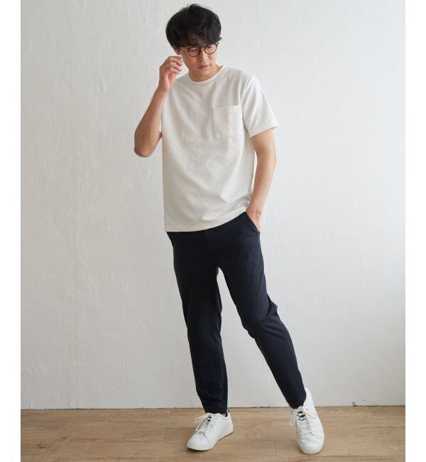 ikka「ヘリンボンフクレジャカードTシャツ」|Tシャツ・カットソー|