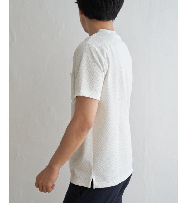 ikka「ヘリンボンフクレジャカードTシャツ」|Tシャツ・カットソー|