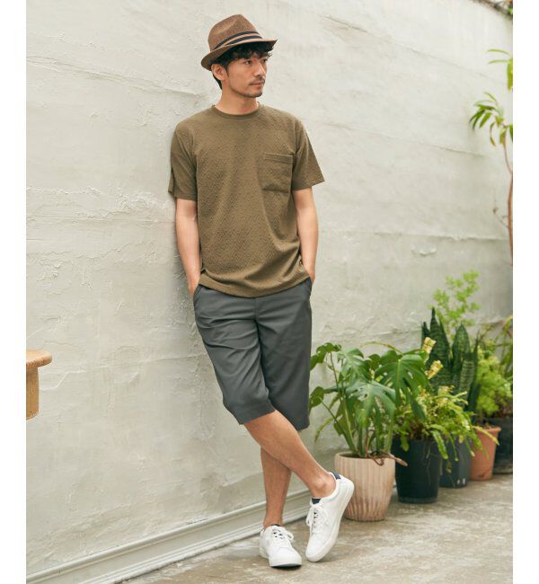 ikka「ヘリンボンフクレジャカードTシャツ」|Tシャツ・カットソー|