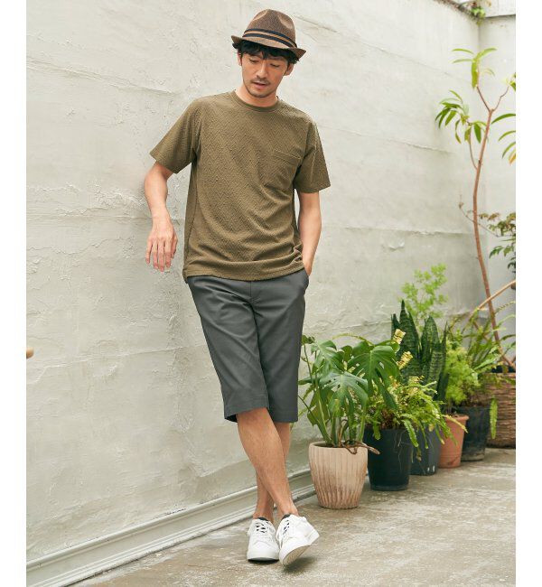 ikka「ヘリンボンフクレジャカードTシャツ」|Tシャツ・カットソー|