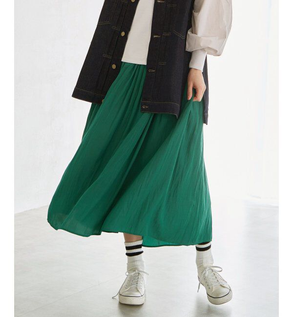 Lbc with Life「サテンギャザースカート」|スカート|