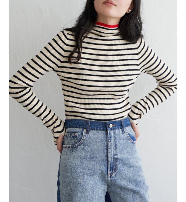 VENCE share style「ハイゲージリブ配色プルオーバー」|ニット・セーター|