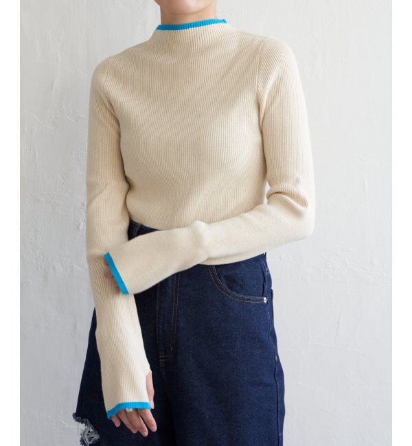VENCE share style「ハイゲージリブ配色プルオーバー」|ニット・セーター|