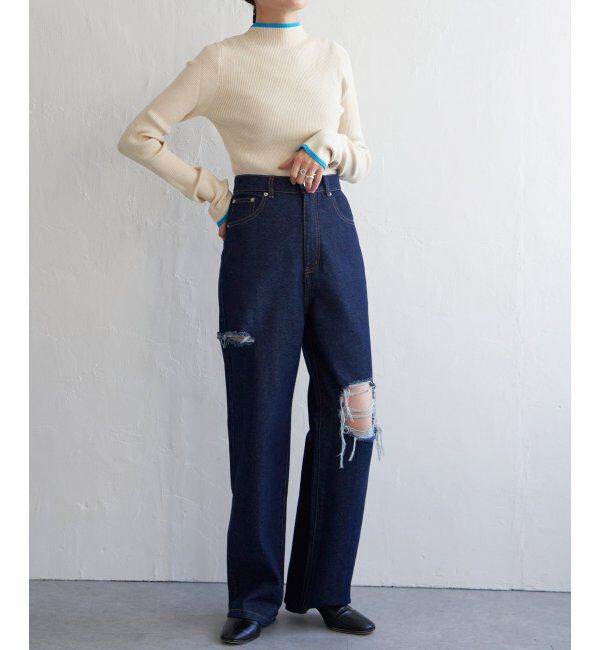 VENCE share style「ハイゲージリブ配色プルオーバー」|ニット・セーター|