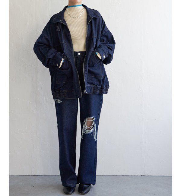 VENCE share style「ハイゲージリブ配色プルオーバー」|ニット・セーター|