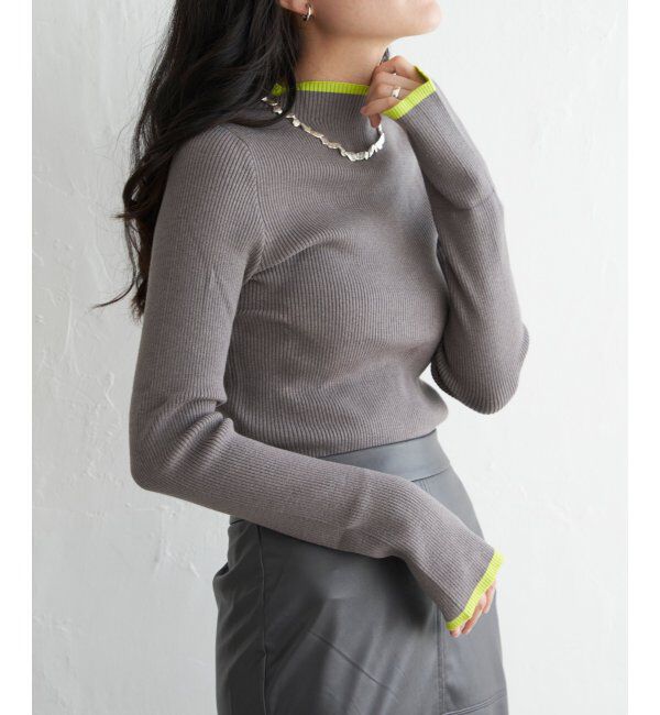 VENCE share style「ハイゲージリブ配色プルオーバー」|ニット・セーター|