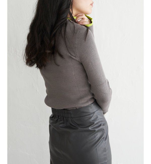 VENCE share style「ハイゲージリブ配色プルオーバー」|ニット・セーター|