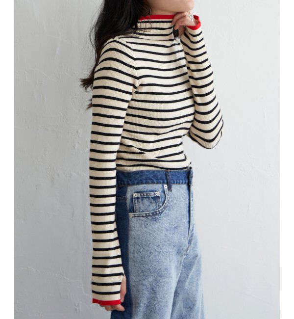 VENCE share style「ハイゲージリブ配色プルオーバー」|ニット・セーター|