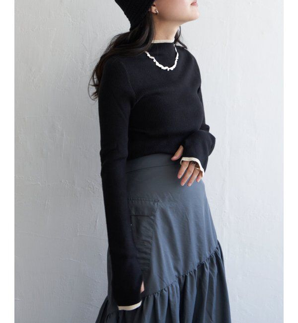 VENCE share style「ハイゲージリブ配色プルオーバー」|ニット・セーター|