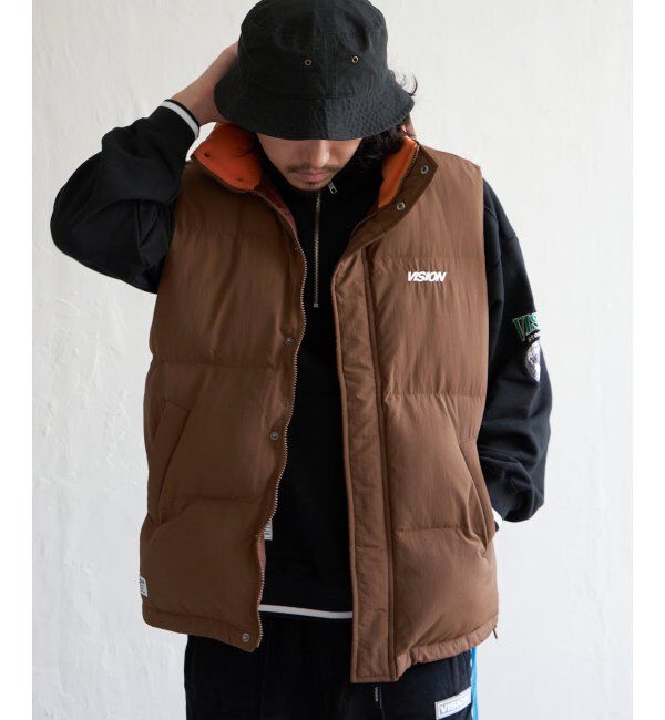 VENCE share style「【ユニセックス】VISION STREET WEAR ヴィジョンストリートウェア中綿ナイロンベスト」|その他|ブラウン