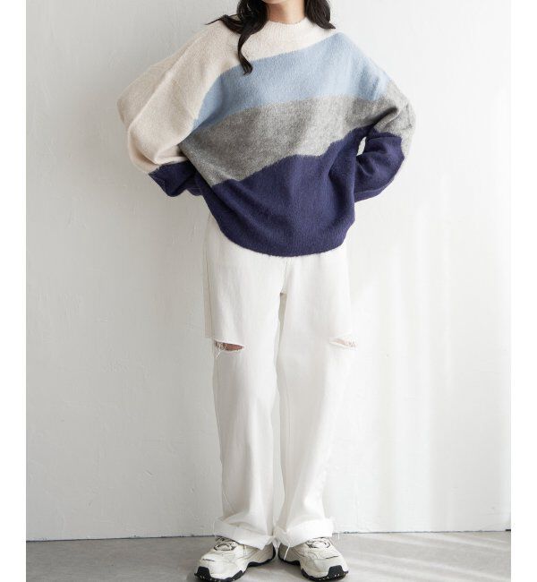 VENCE share style「ウール混モヘアタッチプルオーバー」|ニット・セーター|