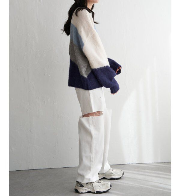 VENCE share style「ウール混モヘアタッチプルオーバー」|ニット・セーター|