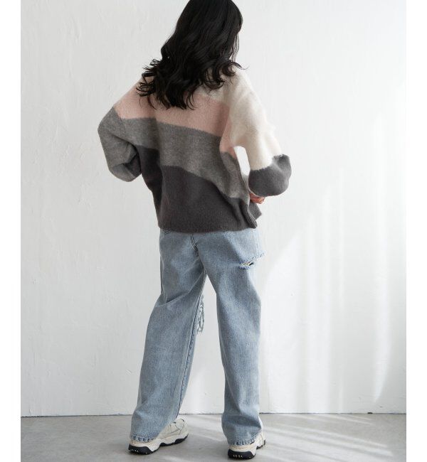 VENCE share style「ウール混モヘアタッチプルオーバー」|ニット・セーター|