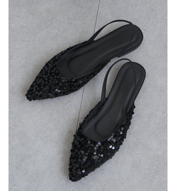 VENCE share style「スパンコールミュール」|その他|ブラック