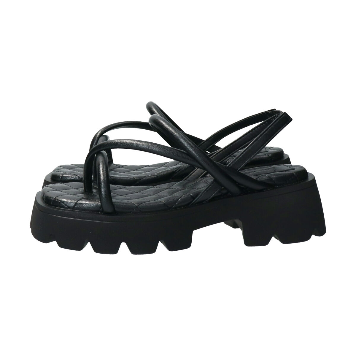 Bridget Birkin「【Bridget Birkin】ストラップデザイン厚底スクエアサンダル」|サンダル|