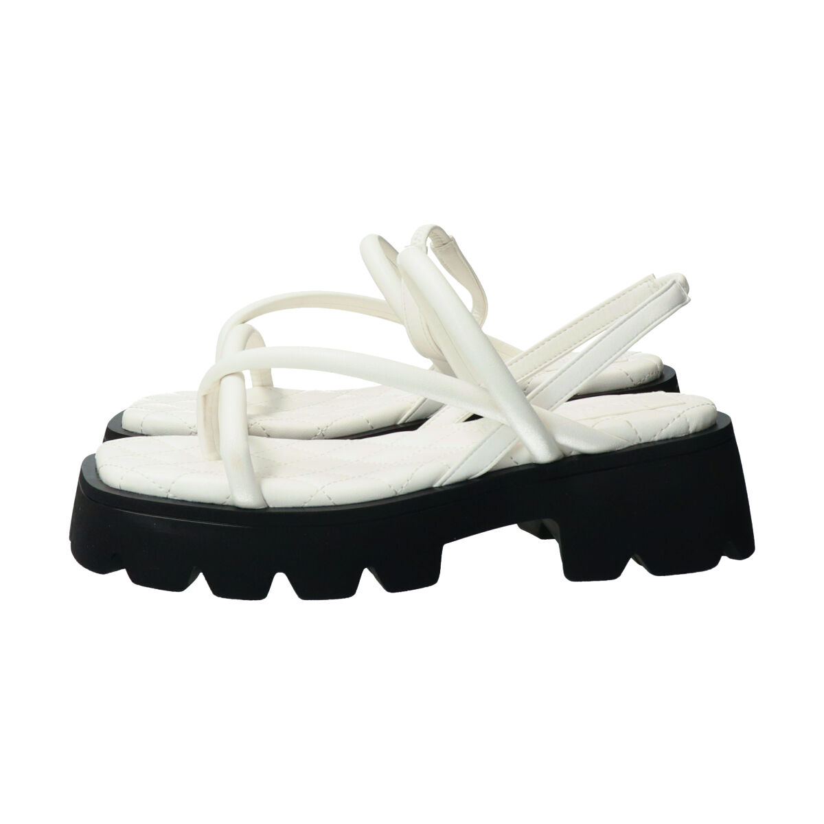 Bridget Birkin「【Bridget Birkin】ストラップデザイン厚底スクエアサンダル」|サンダル|