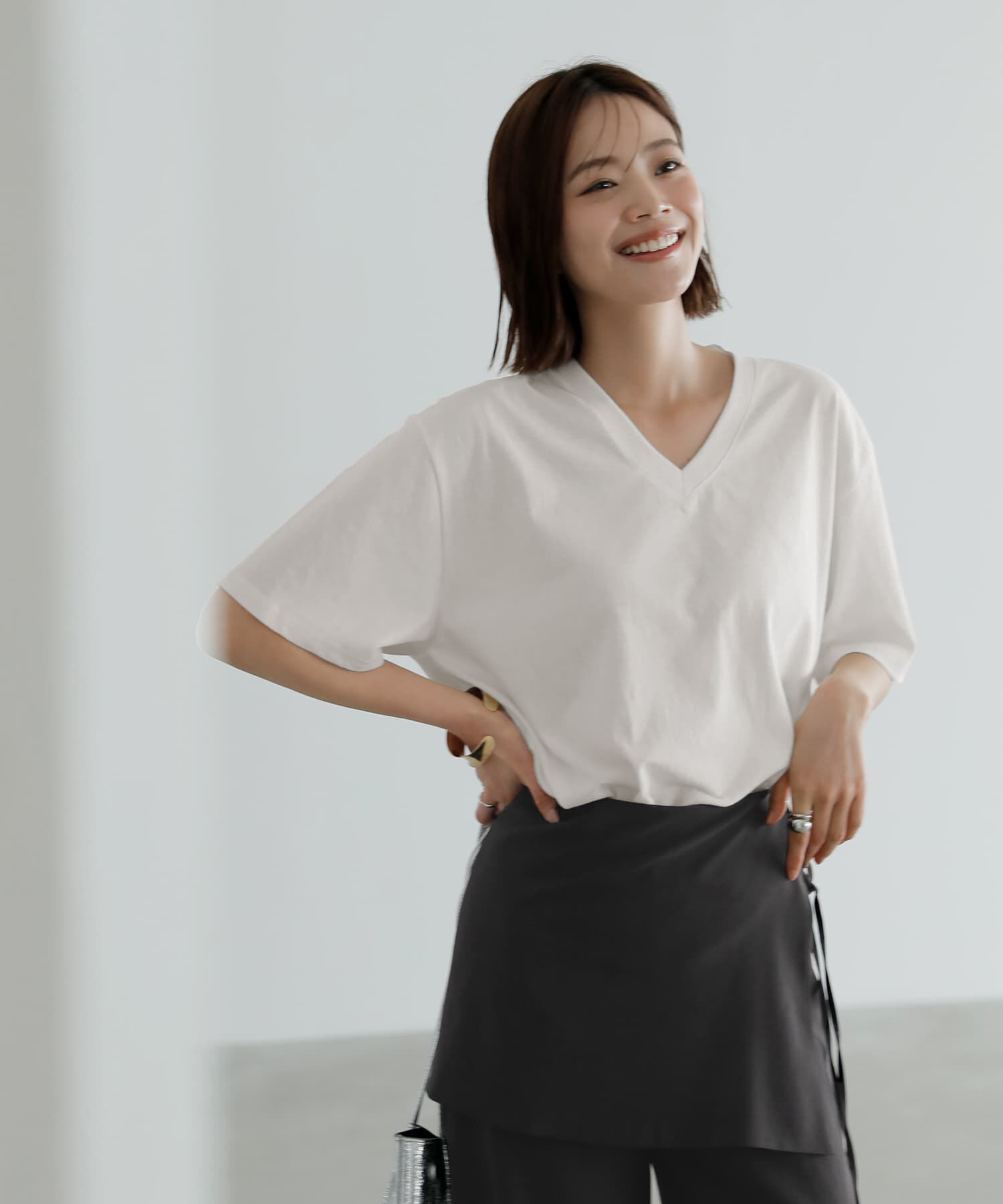 STYLE DELI「ボーイズフォルムのVネックTシャツ」|Tシャツ・カットソー|ホワイト