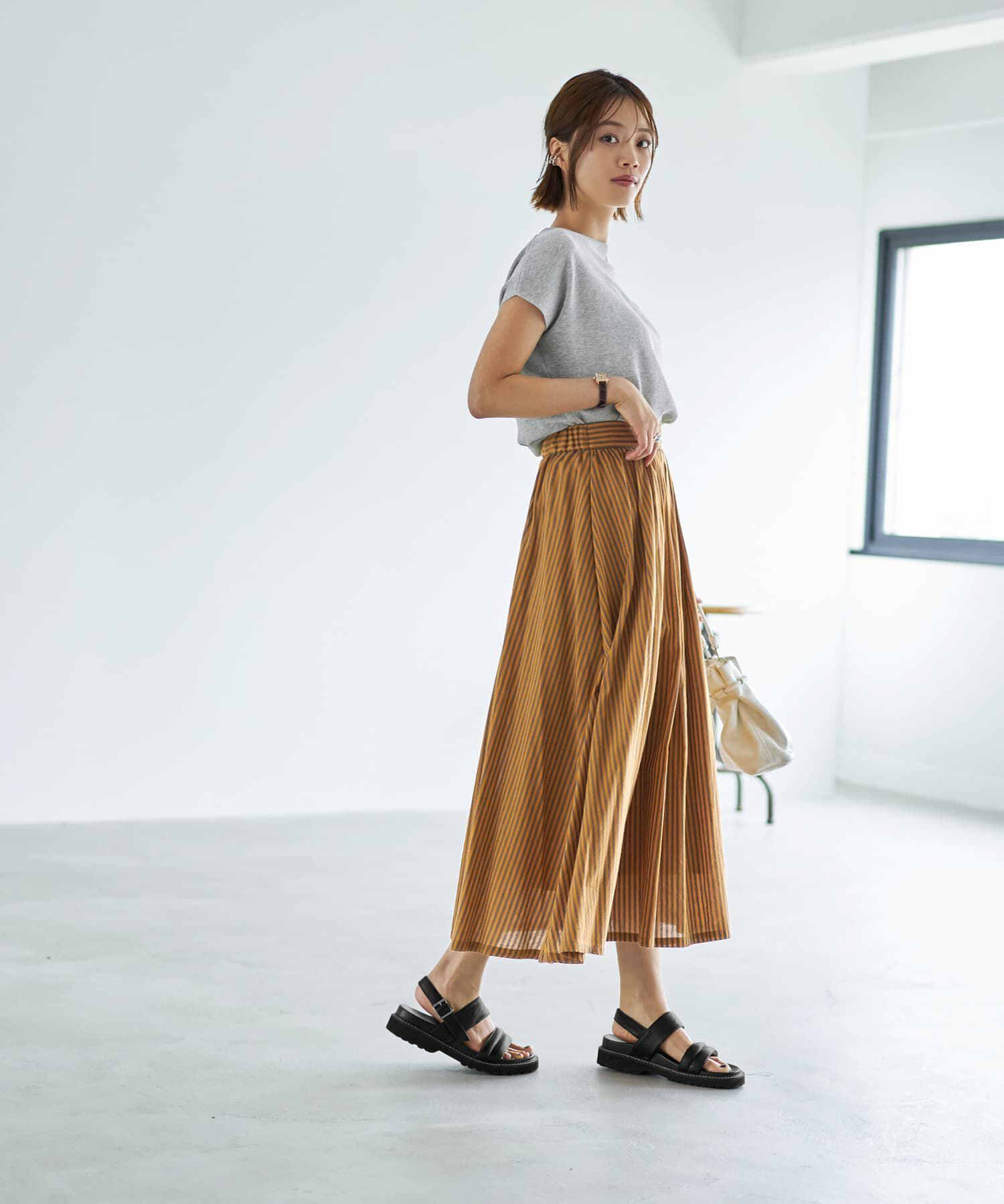 STYLE DELI「Tシャツみたいな微シアー麻調ニットトップス」|ニット・セーター|